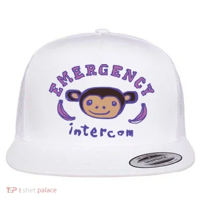 Emergency Intercom Monkey Flat Bill Trucker Hat