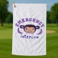 Emergency Intercom Monkey Golf Towel thumb 1