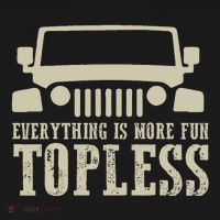 Everything Is More Fun Topless Offroad Humor Button thumb 1