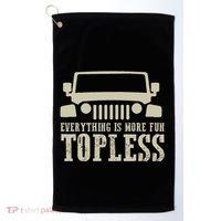 Everything Is More Fun Topless Offroad Humor Golf Towel thumb 0