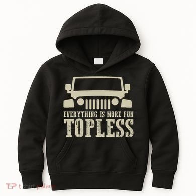Everything Is More Fun Topless Offroad Humor Kids Hoodie
