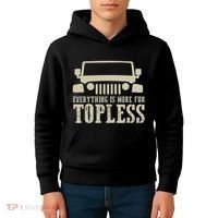 Everything Is More Fun Topless Offroad Humor Kids Hoodie thumb 4