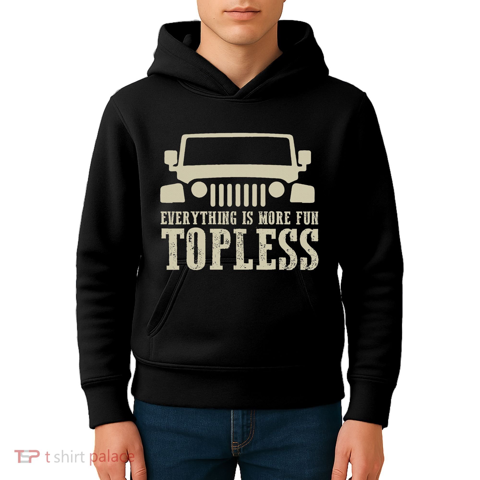 Everything Is More Fun Topless Offroad Humor Kids Hoodie