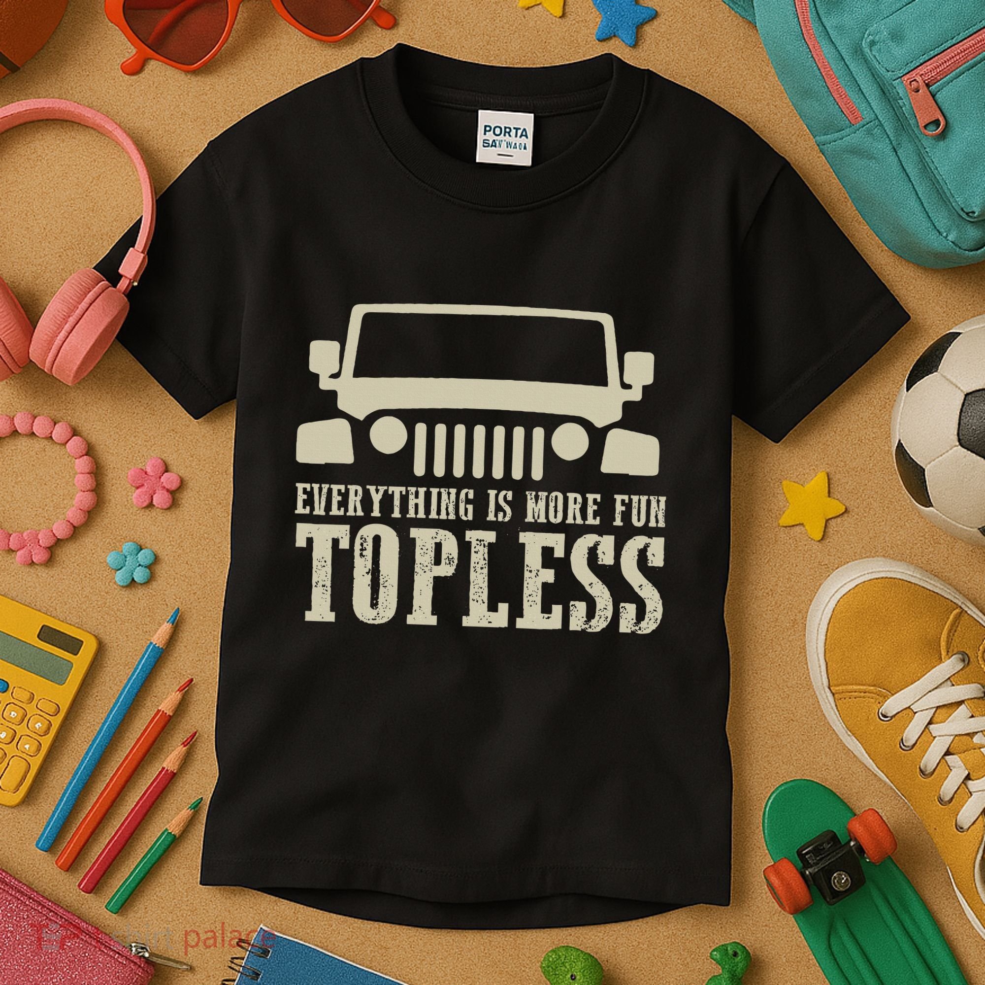 Everything Is More Fun Topless Offroad Humor Kids T-Shirt