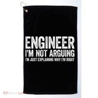 Engineer I'm Not Arguing Just Explaining Why I'm Right Premium Golf Towel thumb 0