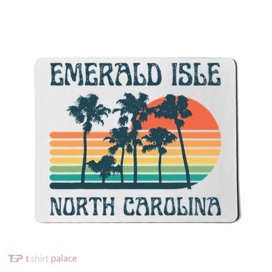 Emerald Isle North Carolina Beach Summer Vacation Vintage Mousepad