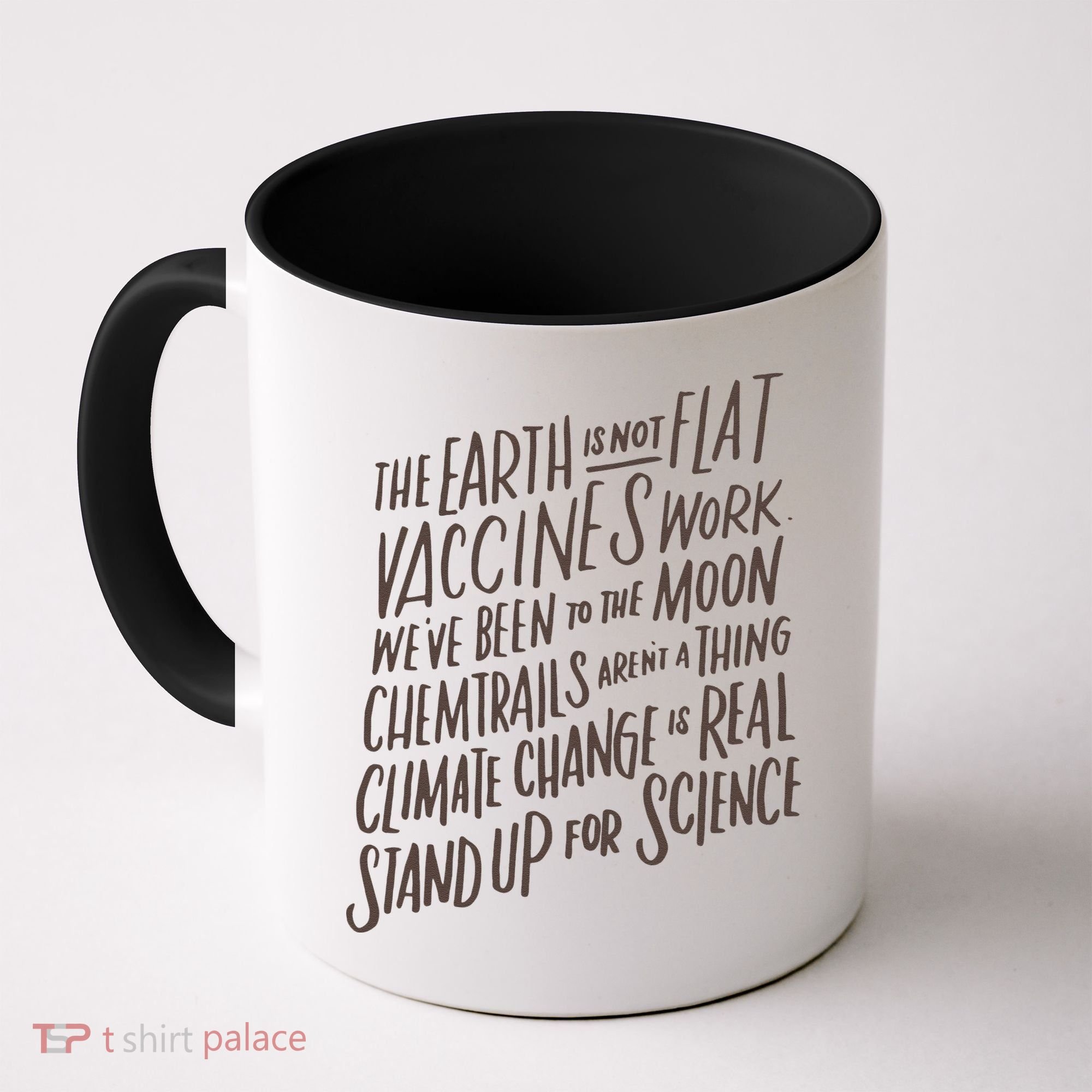 Earth Is Not Flat Stand Up For Science Teacher Coffee Mug