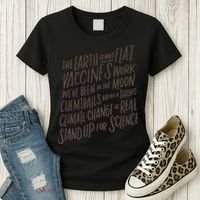 Earth Is Not Flat Stand Up For Science Teacher Women's T-Shirt thumb 3