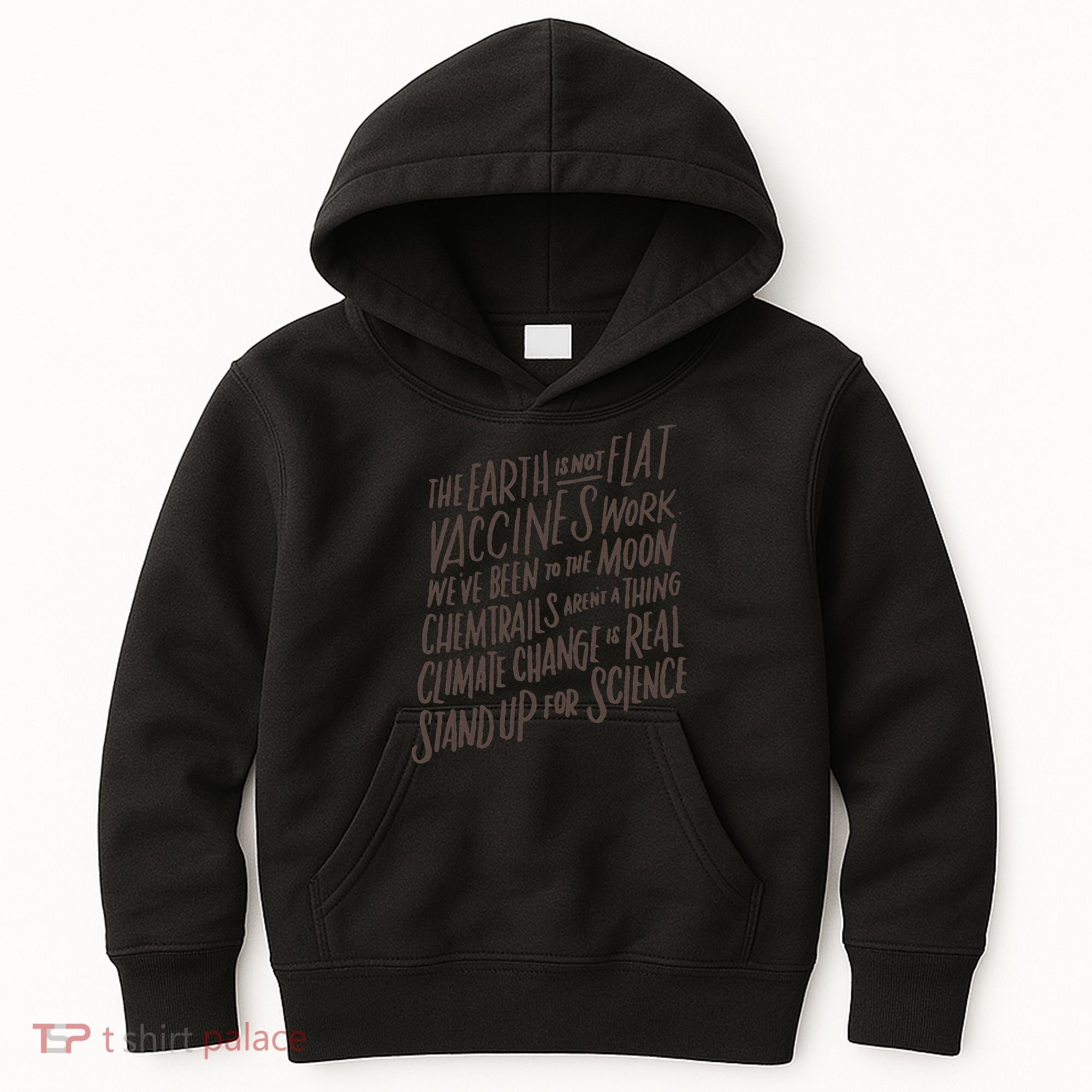 Earth Is Not Flat Stand Up For Science Teacher Kids Hoodie