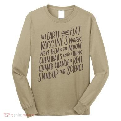 Earth Is Not Flat Stand Up For Science Teacher Long Sleeve Shirt