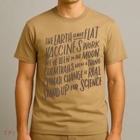 Earth Is Not Flat Stand Up For Science Teacher T-Shirt thumb 3