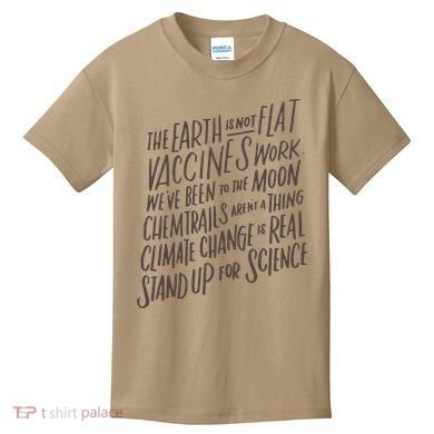 Earth Is Not Flat Stand Up For Science Teacher Kids T-Shirt
