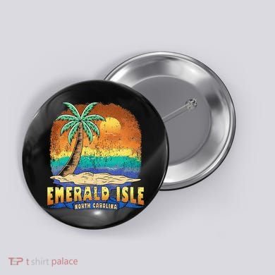 EMERALD ISLE NORTH CAROLINA Vintage Distressed Souvenir Button