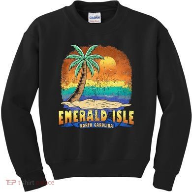 EMERALD ISLE NORTH CAROLINA Vintage Distressed Souvenir Kids Sweatshirt