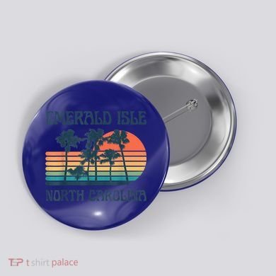 Emerald Isle North Carolina Beach Summer Vacation Vintage Button
