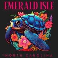 Emerald Isle North Carolina Floral Beach Turtle Souvenir Beanie thumb 2