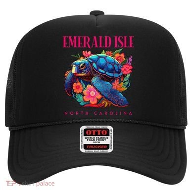 Emerald Isle North Carolina Floral Beach Turtle Souvenir Hat