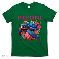 Emerald Isle North Carolina Floral Beach Turtle Souvenir T-Shirt thumb 0