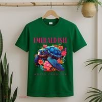 Emerald Isle North Carolina Floral Beach Turtle Souvenir T-Shirt thumb 2