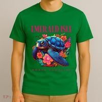 Emerald Isle North Carolina Floral Beach Turtle Souvenir T-Shirt thumb 3
