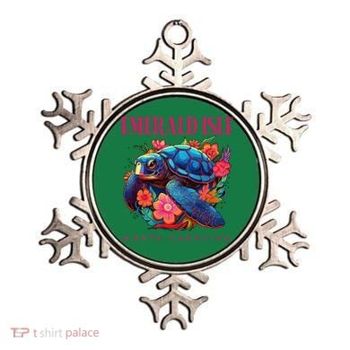 Emerald Isle North Carolina Floral Beach Turtle Souvenir Ornament