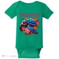 Emerald Isle North Carolina Floral Beach Turtle Souvenir Baby Bodysuit thumb 0