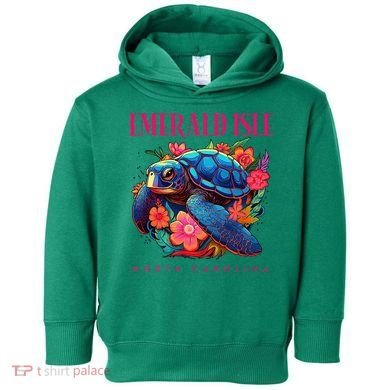 Emerald Isle North Carolina Floral Beach Turtle Souvenir Toddler Hoodie