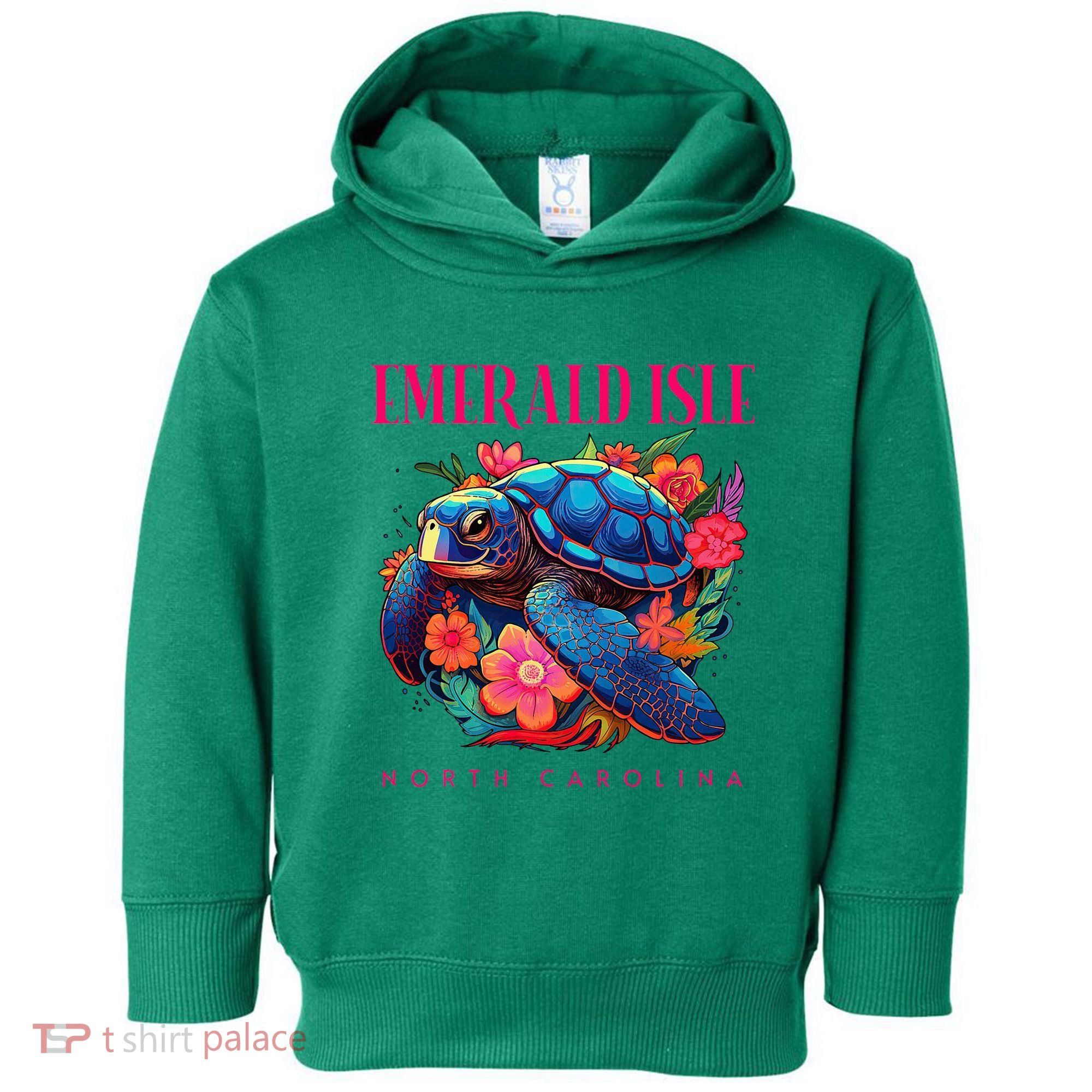 Emerald Isle North Carolina Floral Beach Turtle Souvenir Toddler Hoodie