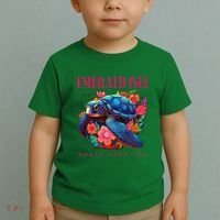 Emerald Isle North Carolina Floral Beach Turtle Souvenir Toddler T-Shirt thumb 2