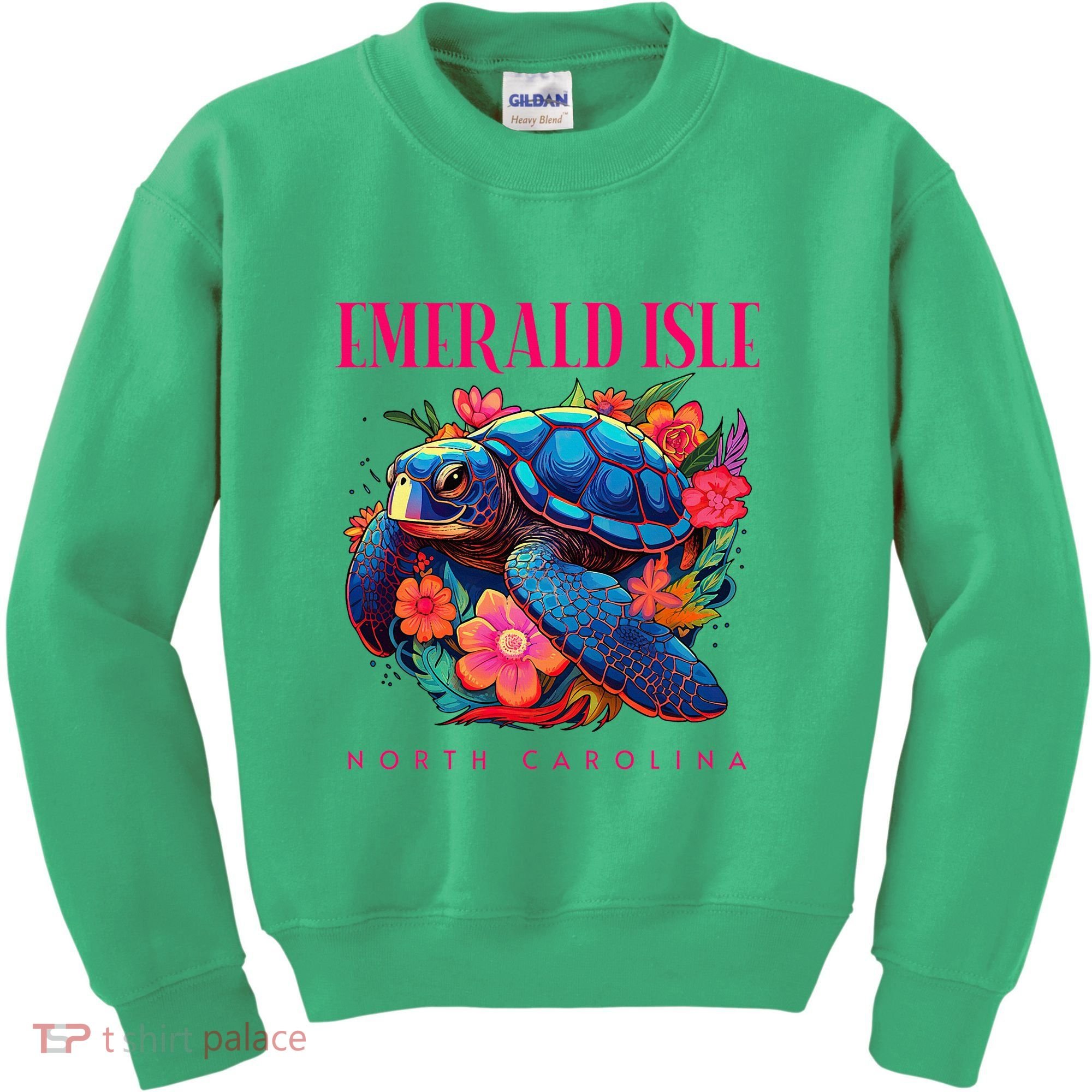 Emerald Isle North Carolina Floral Beach Turtle Souvenir Kids Sweatshirt