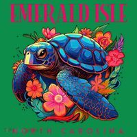 Emerald Isle North Carolina Floral Beach Turtle Souvenir Kids Sweatshirt thumb 2