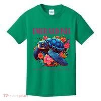 Emerald Isle North Carolina Floral Beach Turtle Souvenir Kids T-Shirt thumb 0