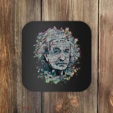 Einstein Paint Splatter Coaster