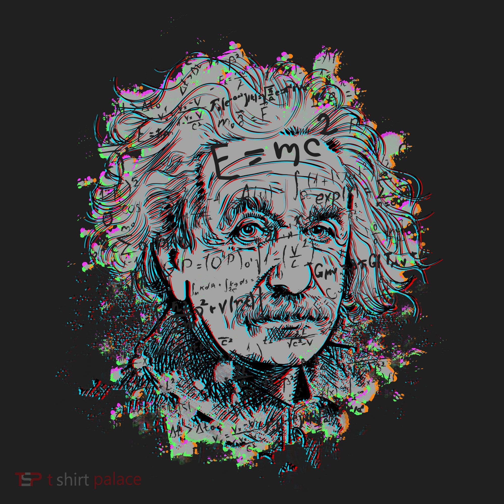 Einstein Paint Splatter Golf Towel