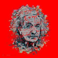 Einstein Paint Splatter Santa Hat thumb 1