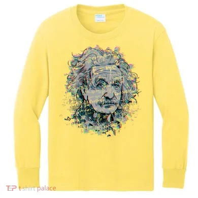 Einstein Paint Splatter Kids Long Sleeve Shirt