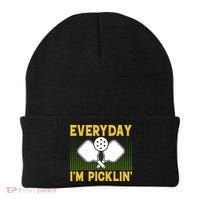 Everyday I'm Picklin' Paddle Pickleball Gift Beanie thumb 0