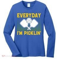Everyday I'm Picklin' Paddle Pickleball Gift Women's Long Sleeve Shirt thumb 0