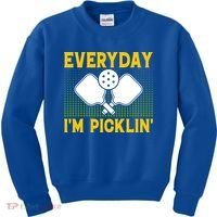 Everyday I'm Picklin' Paddle Pickleball Gift Kids Sweatshirt thumb 0
