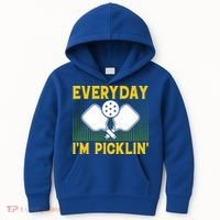 Everyday I'm Picklin' Paddle Pickleball Gift Kids Hoodie thumb 0