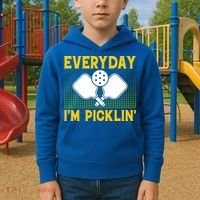 Everyday I'm Picklin' Paddle Pickleball Gift Kids Hoodie thumb 2