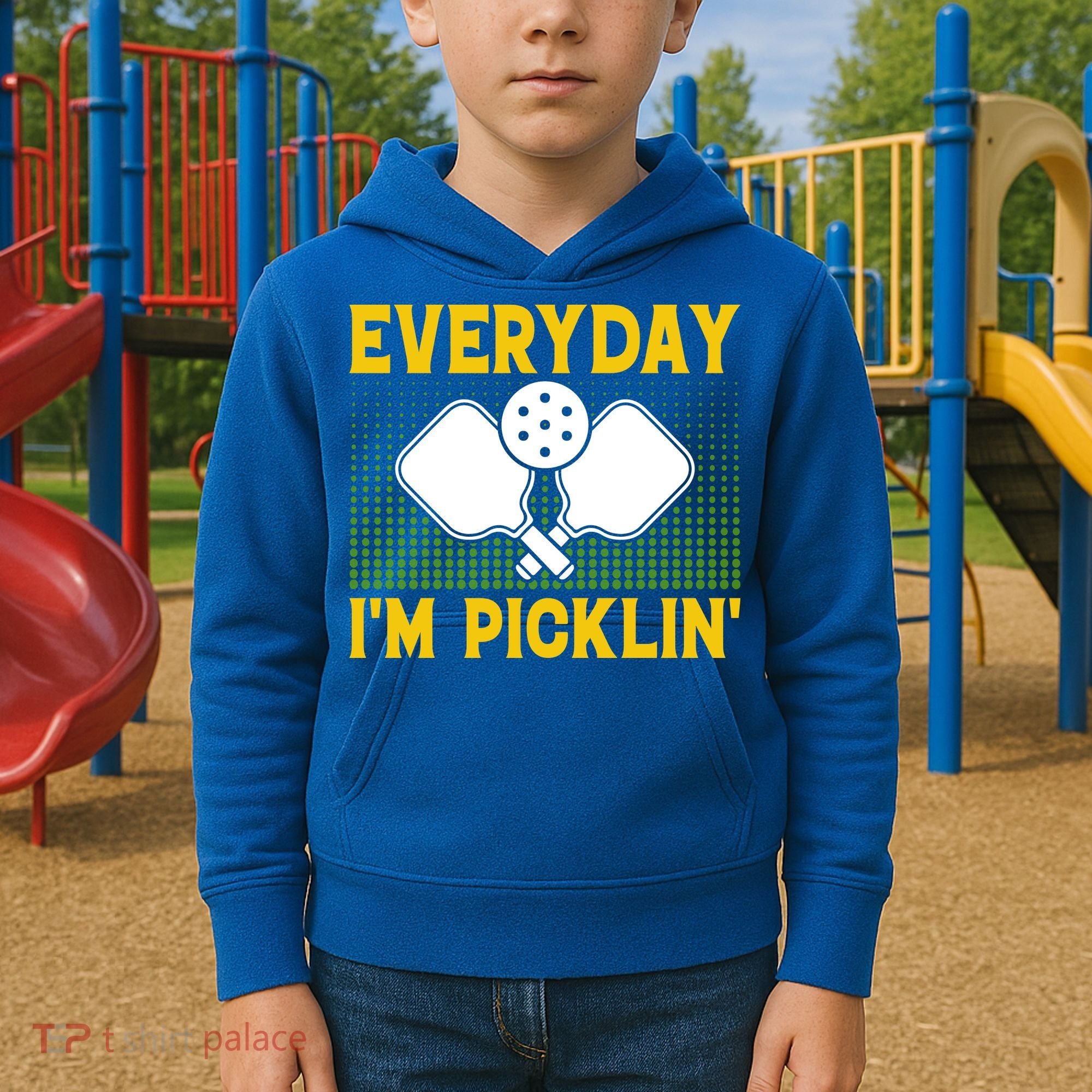 Everyday I'm Picklin' Paddle Pickleball Gift Kids Hoodie