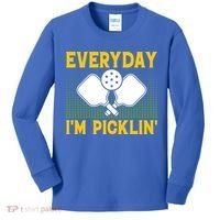 Everyday I'm Picklin' Paddle Pickleball Gift Kids Long Sleeve Shirt thumb 0