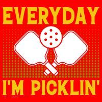 Everyday I'm Picklin' Paddle Pickleball Gift Santa Hat thumb 1