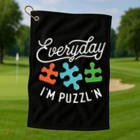 Everyday IM PuzzlN Puzzle Master Puzzler Golf Towel thumb 1