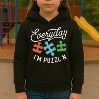 Everyday IM PuzzlN Puzzle Master Puzzler Kids Hoodie thumb 3