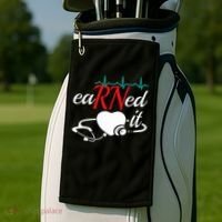 Earned It Rn Nurse Nursing Graduation Golf Towel thumb 2