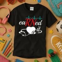 Earned It Rn Nurse Nursing Graduation Kids T-Shirt thumb 3