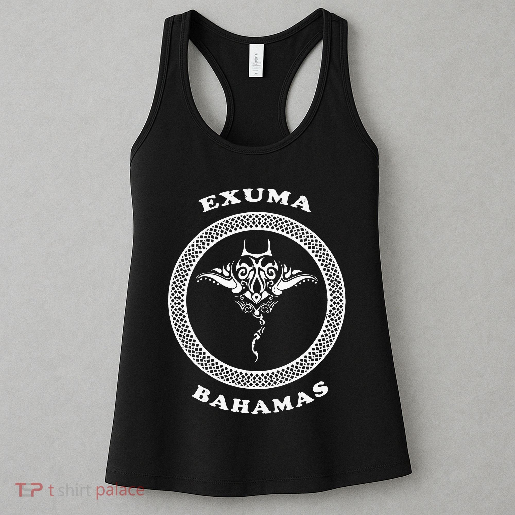 Exuma IslandsBahamas Retro Tribal Stingray Vacation Women's Tank Top