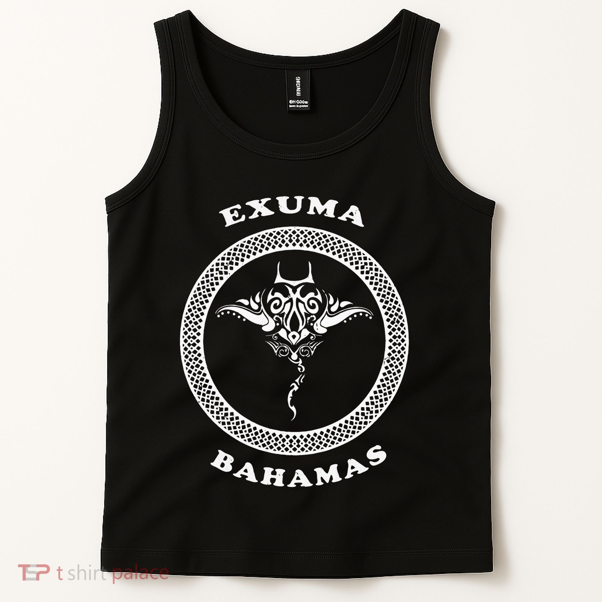 Exuma IslandsBahamas Retro Tribal Stingray Vacation Tank Top